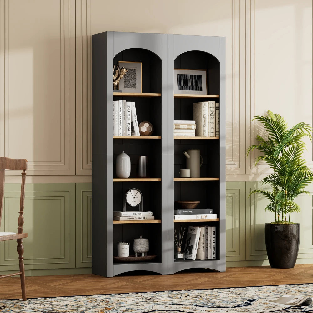 5 Tier Bookshelves Storage Cabinet Adjustable Shelves