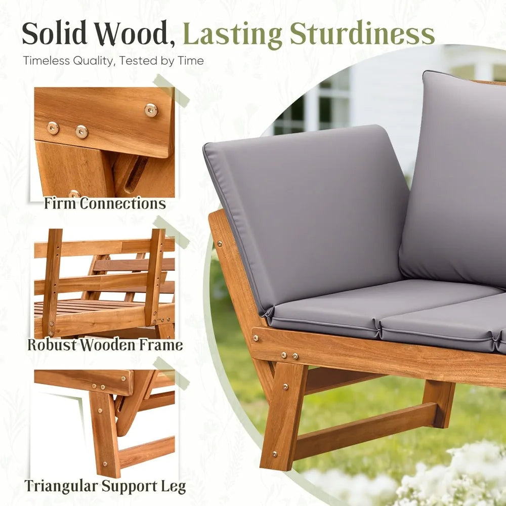 Adjustable Patio Sofa Loveseat with Cushions