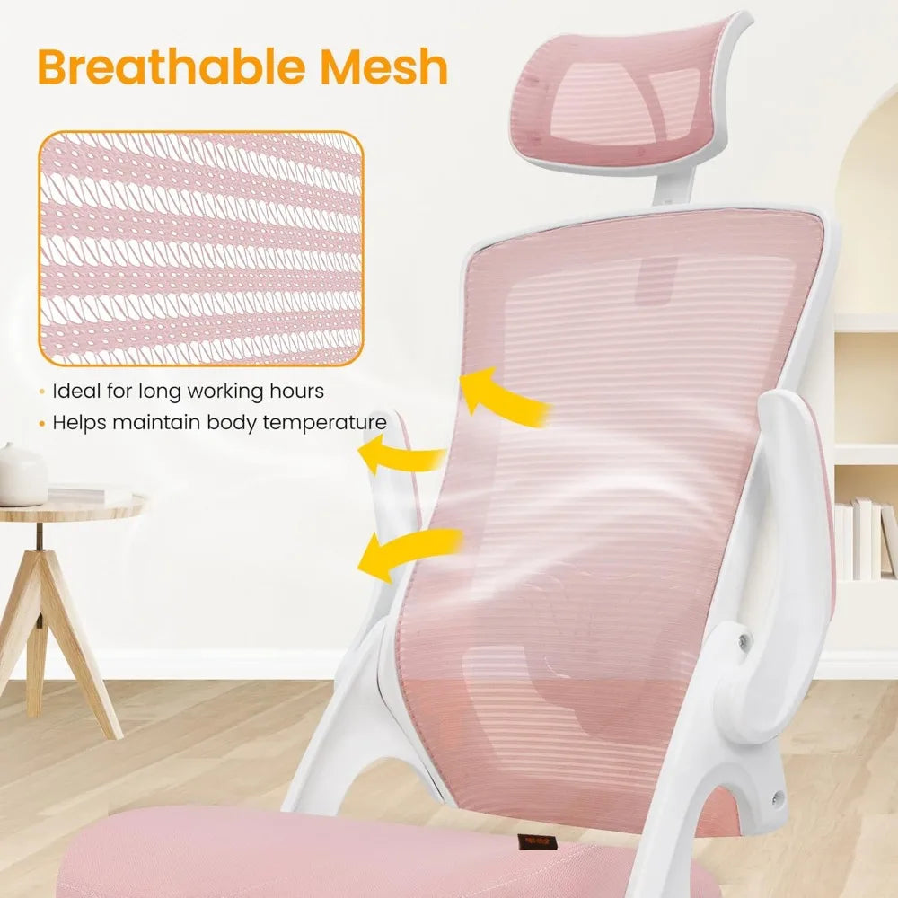Ergonomic Adjustable Chair with a High Back Computer Comfy Task Office Chair