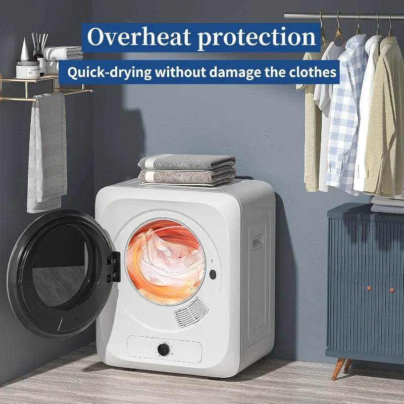 Compact Electric Laundry Dryer with Stainless Steel Tub