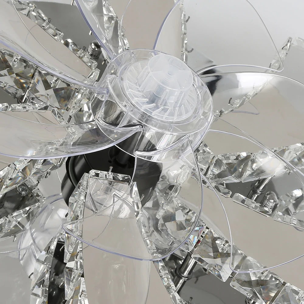 Luxury Crystal Chandelier Modern Ceiling Fan Light