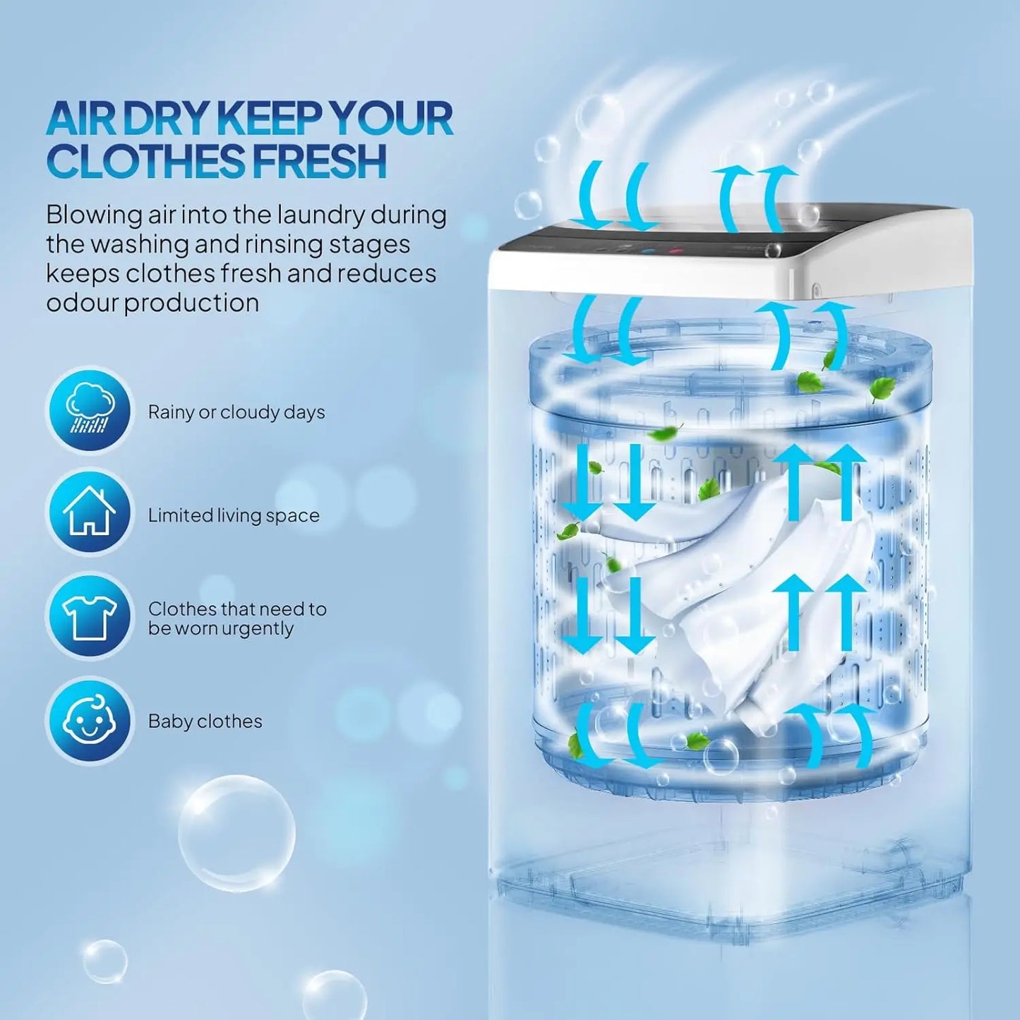 Full-Automatic Portable Washer with Stainless Steel Drum