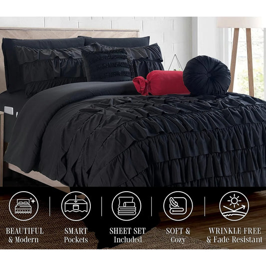 Multi-Ruffle Comforter Set