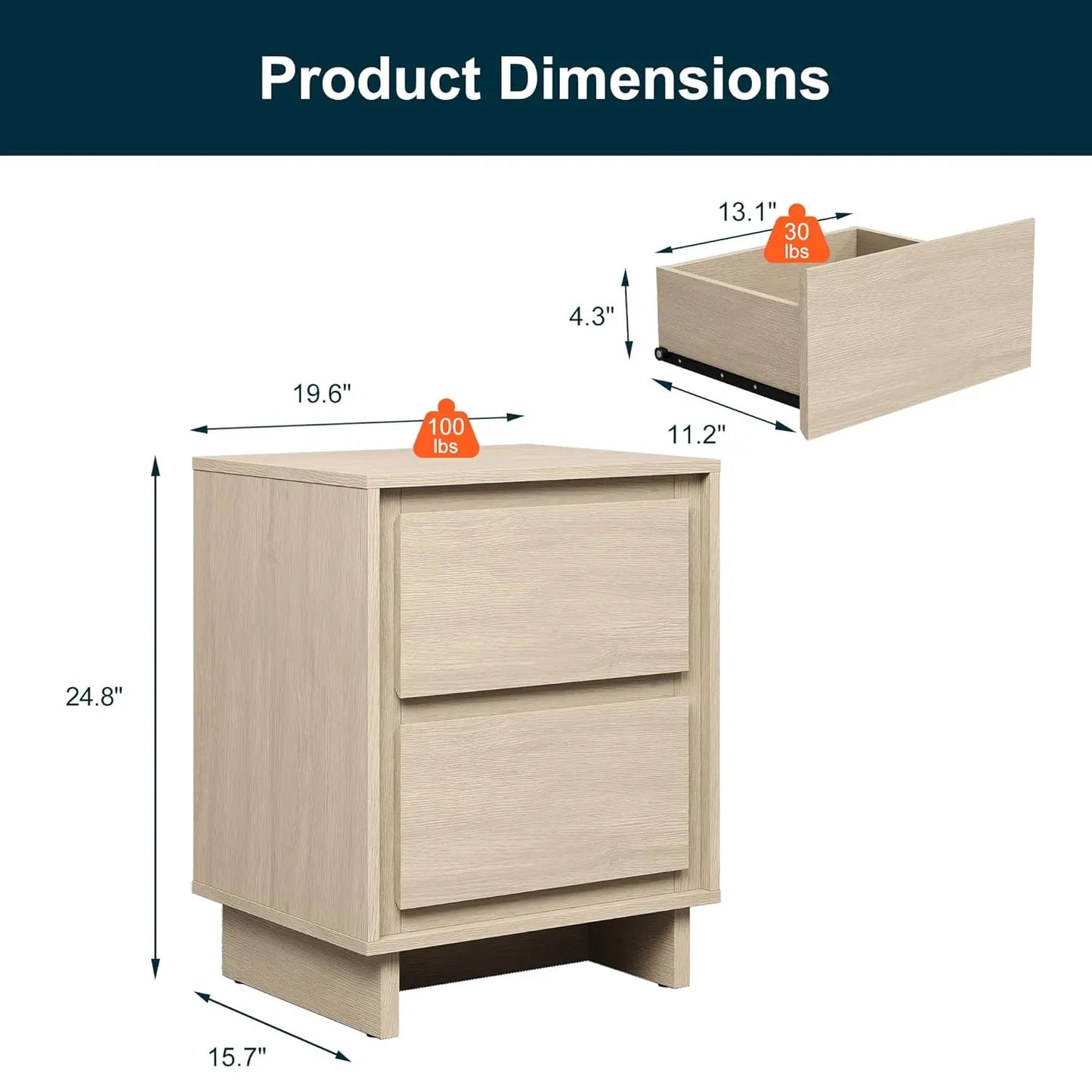 Modern Nightstand with Storage