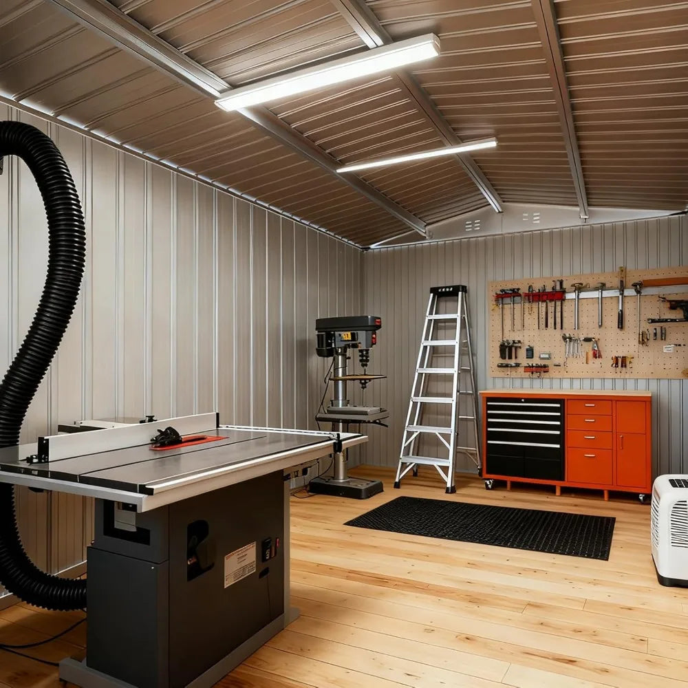 Metal Garden Tool Shed with Updated Frame Structure and Lockable Doors
