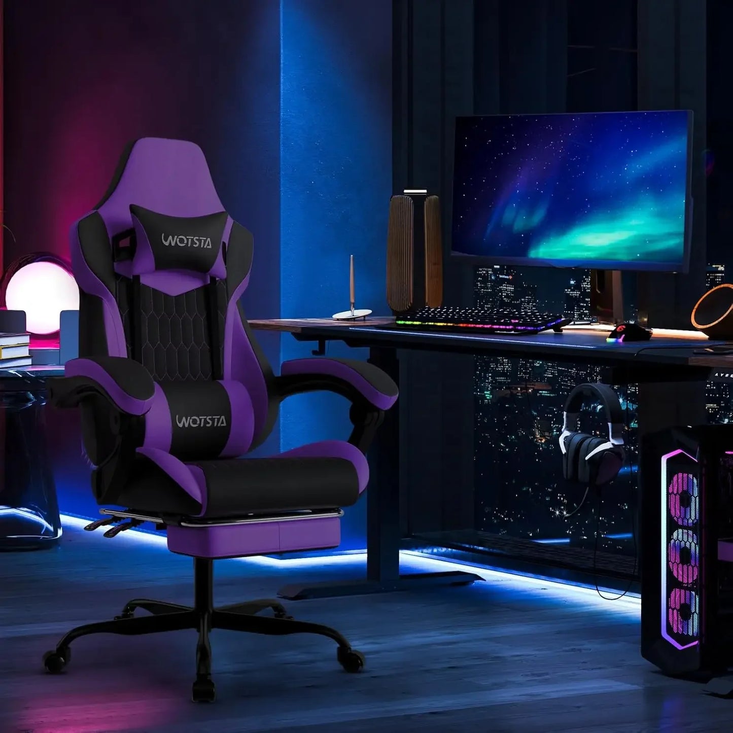 High Back Ergonomic Chair With Footrest Adjustable Headrest Lumbar Support