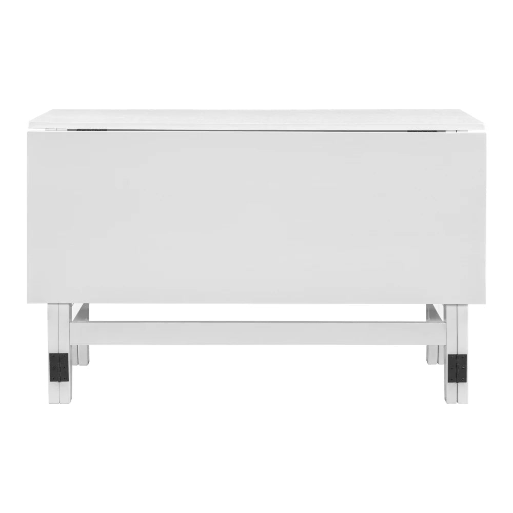 White Wood Extendable Drop Leaf Dining Table for Small Places