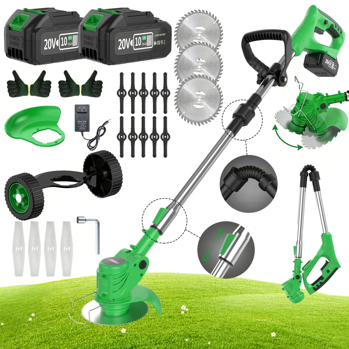 Compact and Portable Cordless Electric Lawnmower