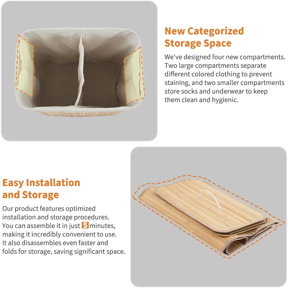 Rectangular Laundry Hamper with Lid
