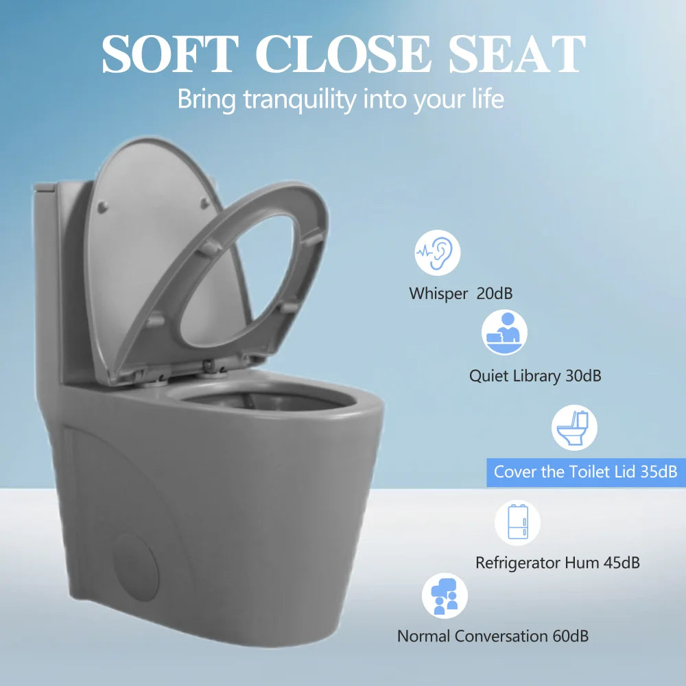 Water-Saving Elongated Comfort Height Floor Mounted One Piece Toilet