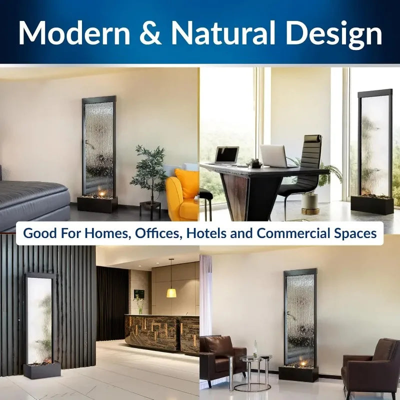 Waterfall Fountain with Stones and Lights