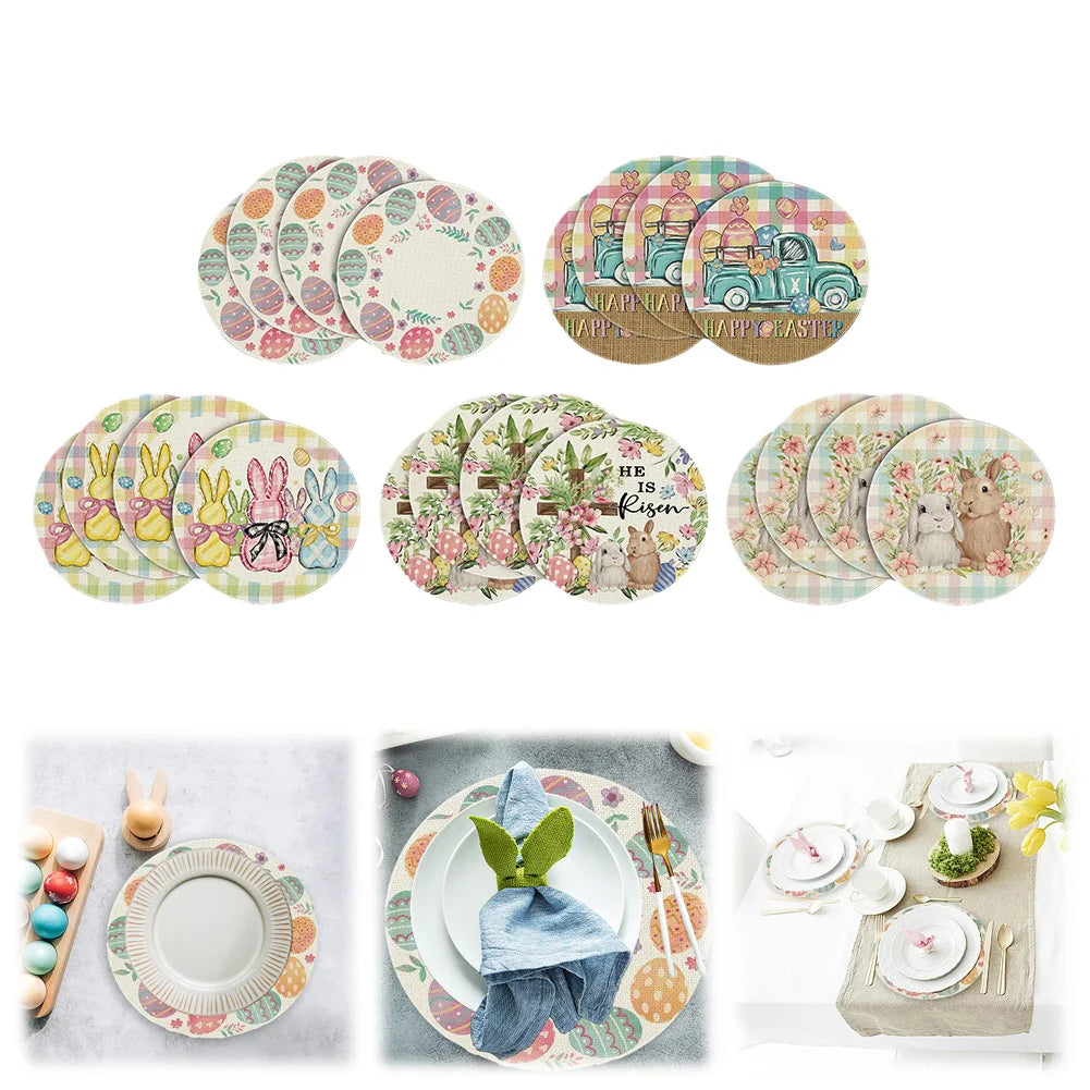 Dining Room Easter Round Placemats Linen