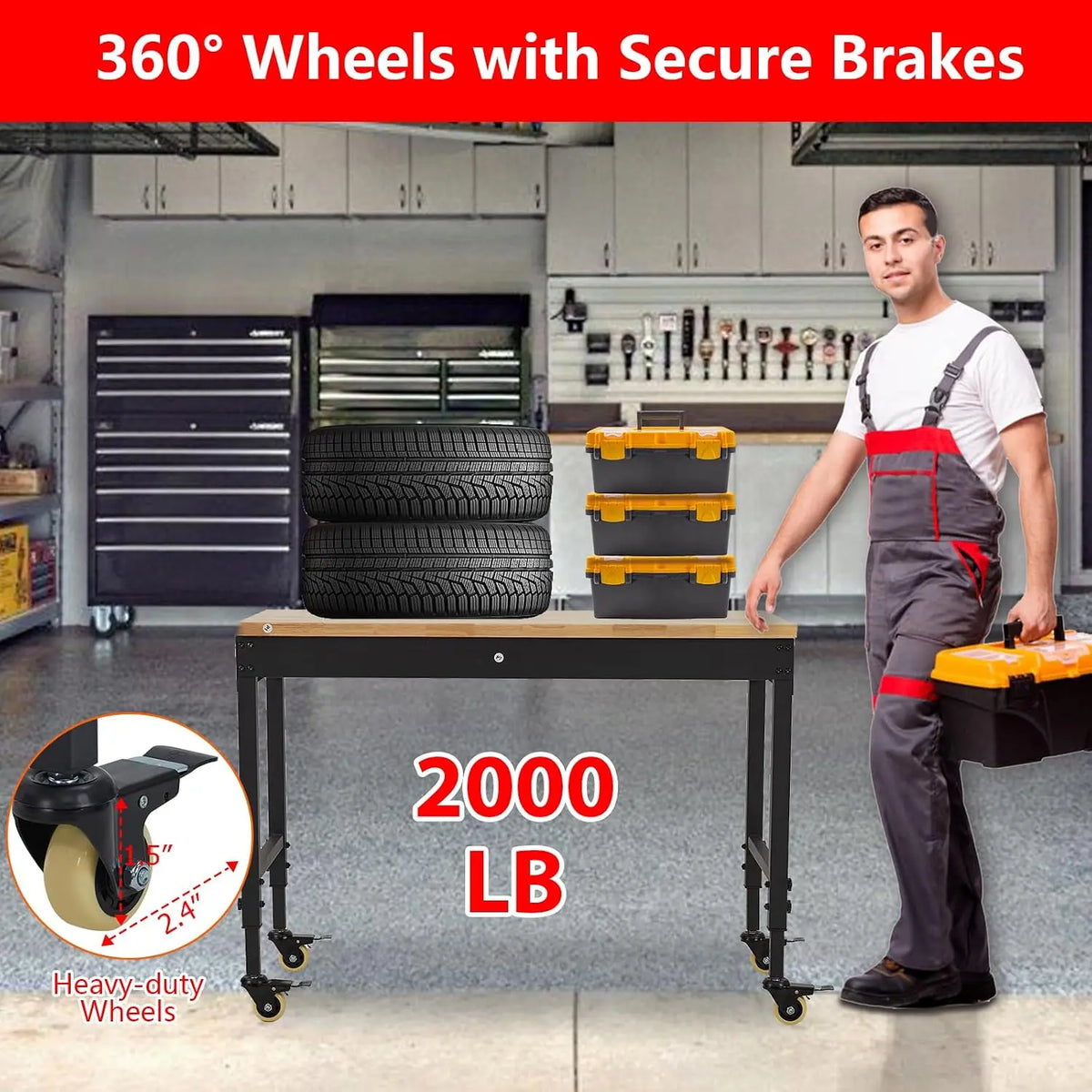 Heavy-Duty Adjustable Workbench