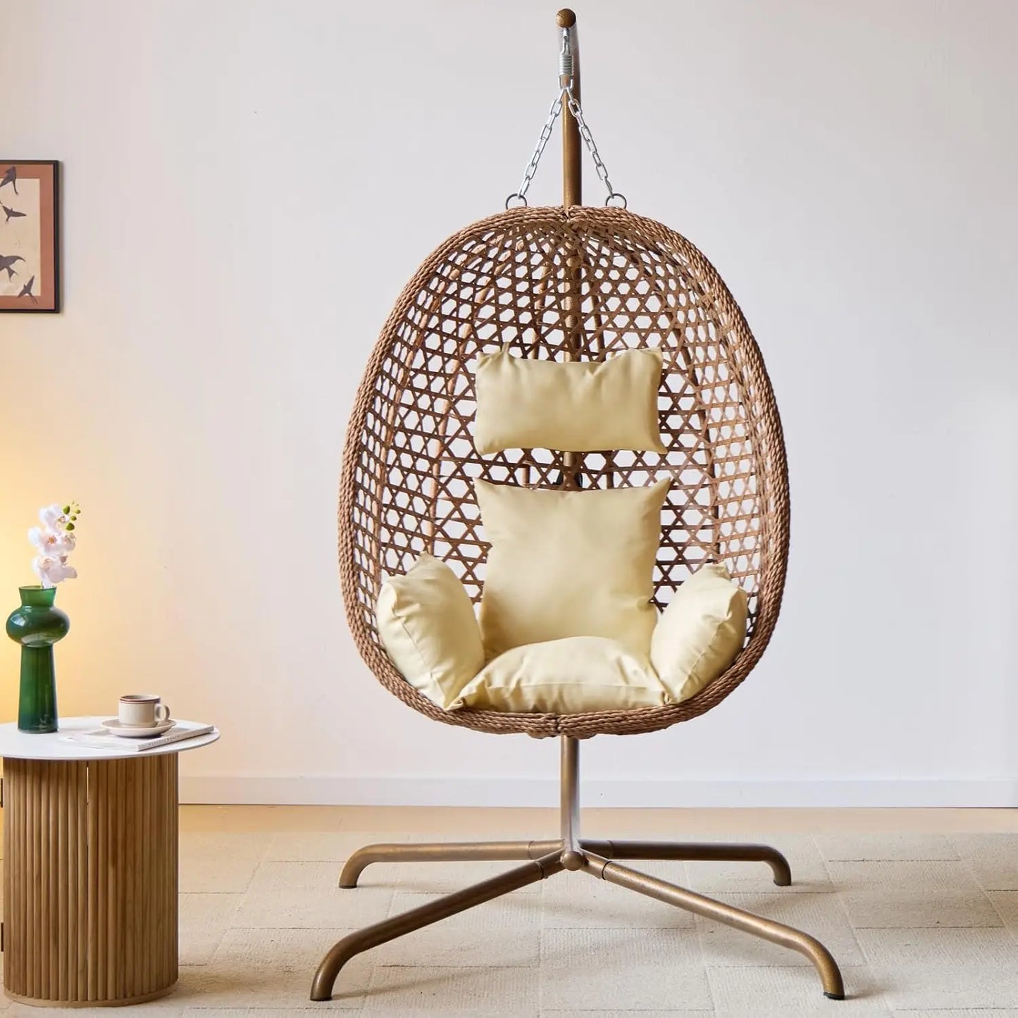 Double Swing Egg Chair with Stand