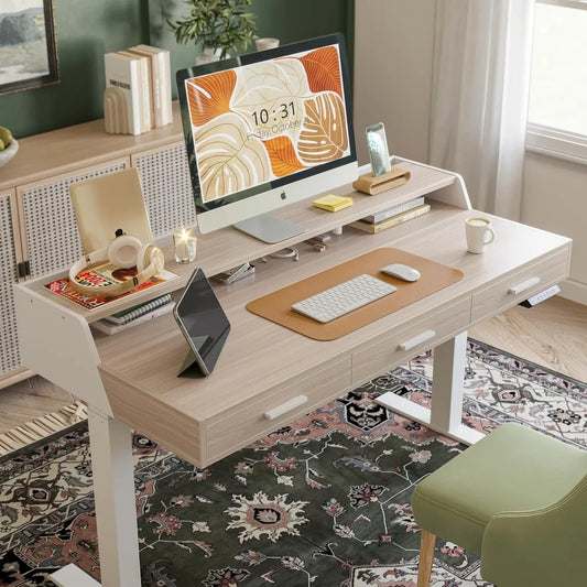 Electric Standing Desk with Drawers