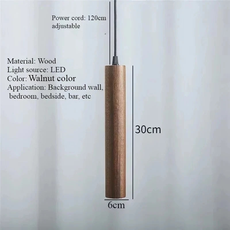 Modern Minimalist Wooden LED Pendant Light