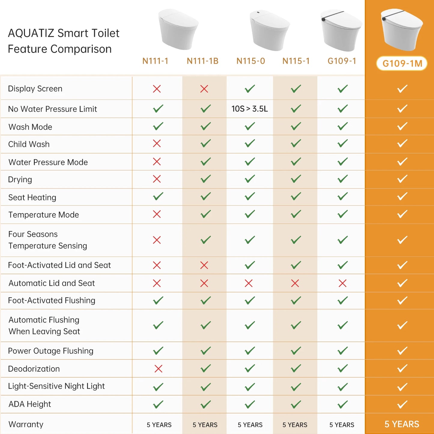 Intelligent Smart Toilet with Bidet Built-in