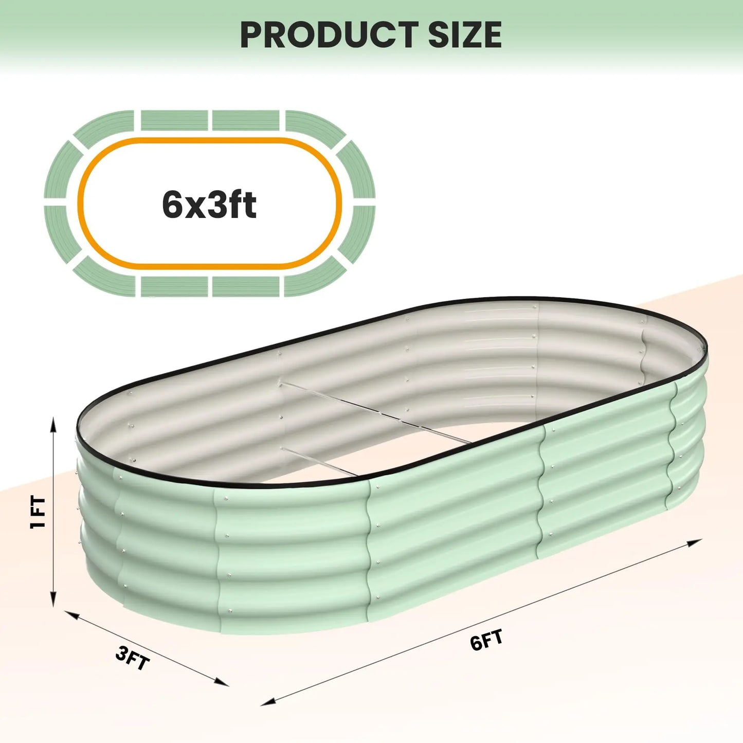 Oval Galvanized Steel Raised Garden Bed