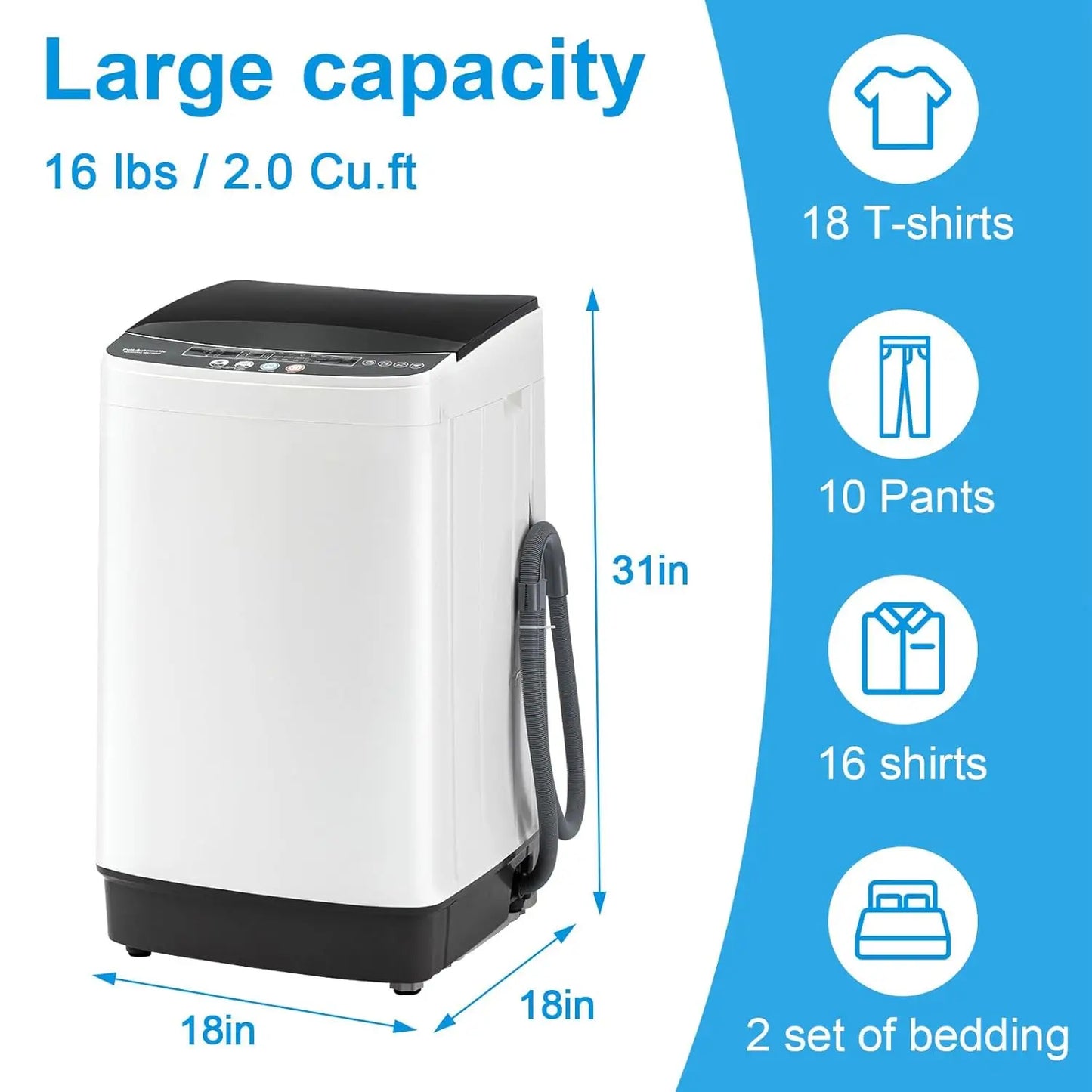 Full-Automatic Laundry Machine with Stainless Steel Drum