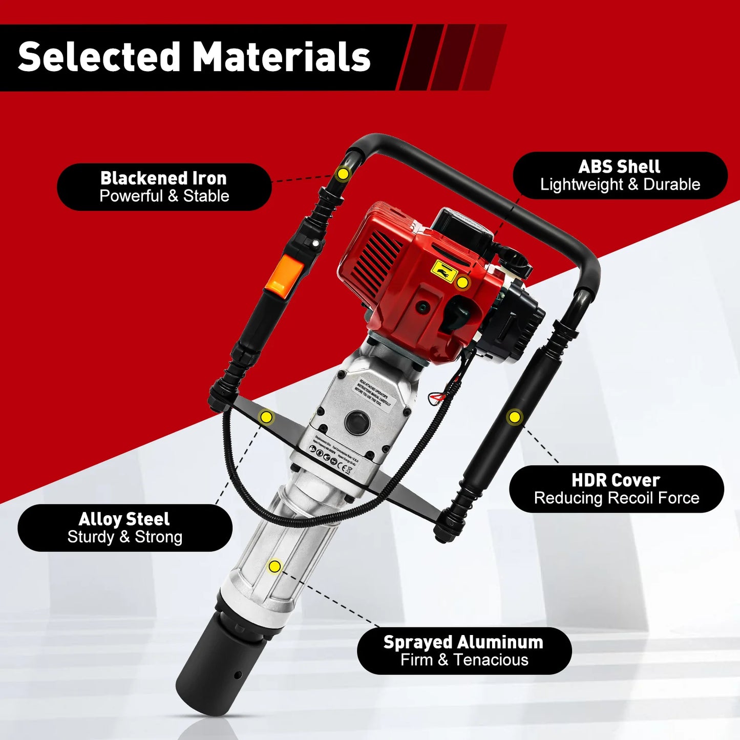 Air Cooling Single-cylinder Petrol Garden Fencing Push Pile Tool