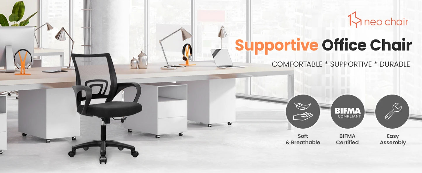 Mesh Gaming Office Chair Mid Back Lumbar Support
