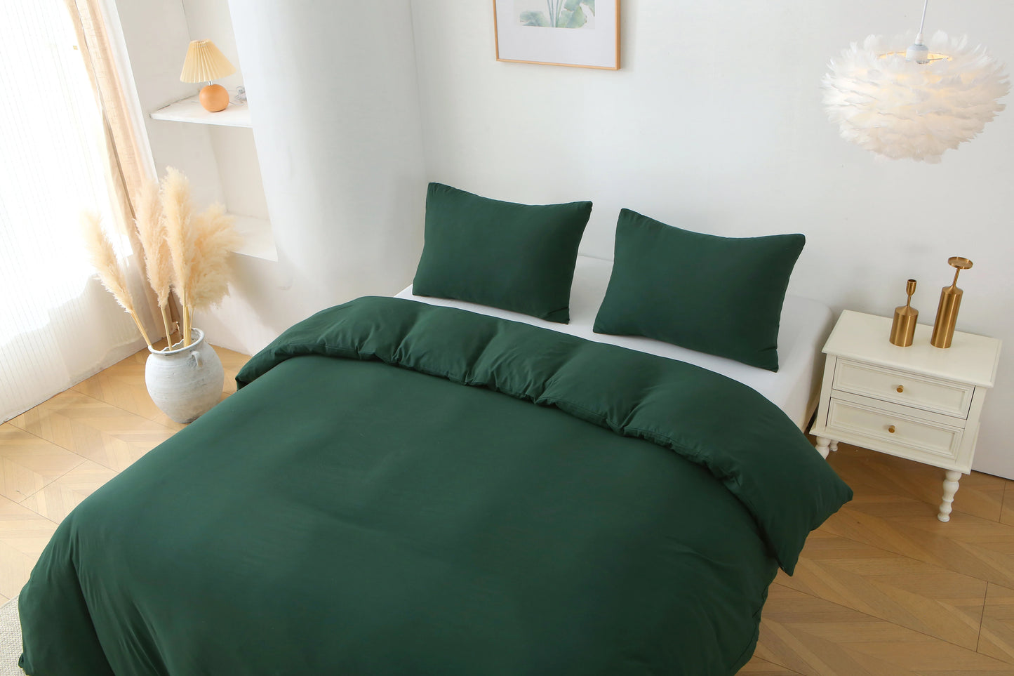 Solid Color Bedding Set with Duvet Cover