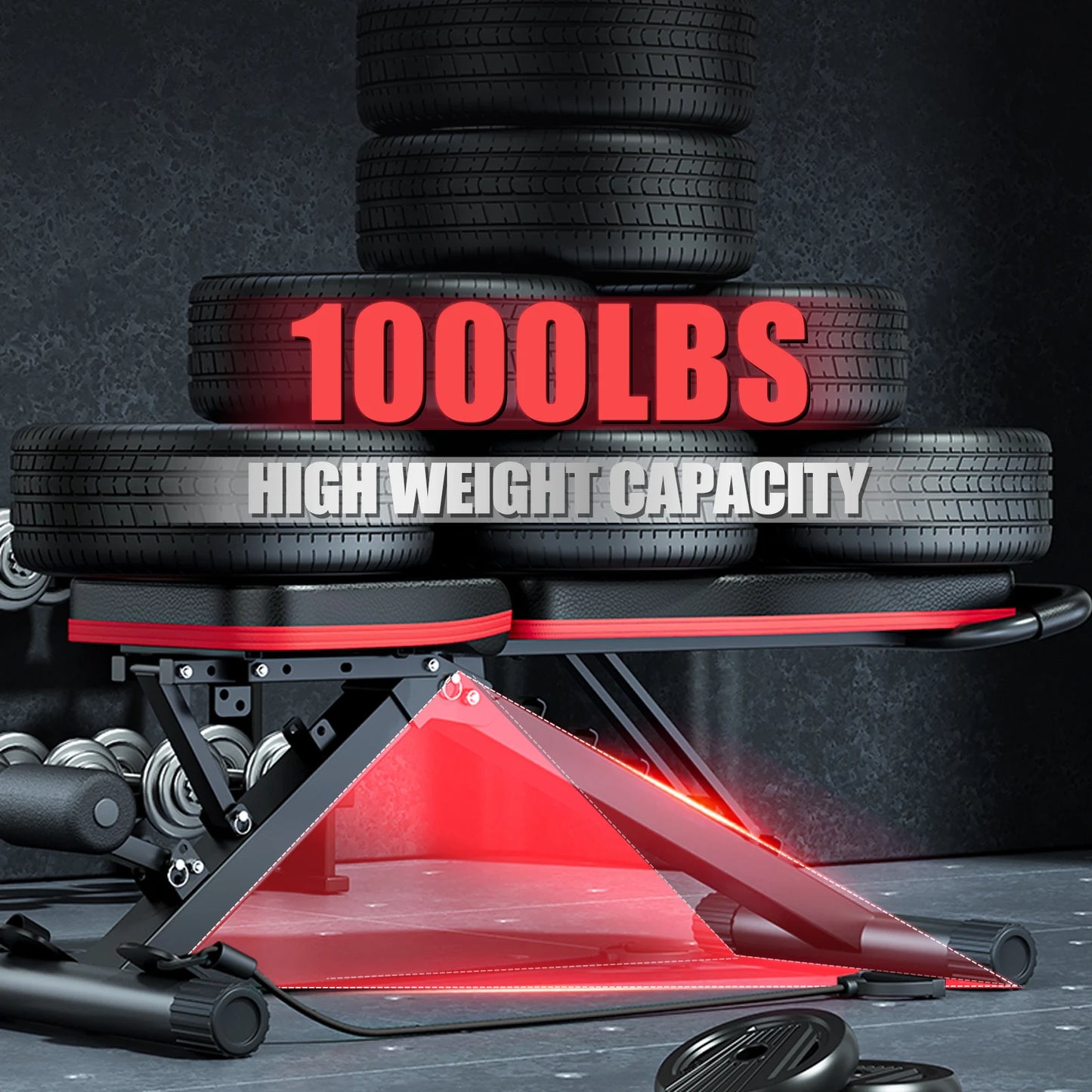 Foldable Dumbbell Bench Weight Pre-Assembled Multi-Functional Full Body Workout