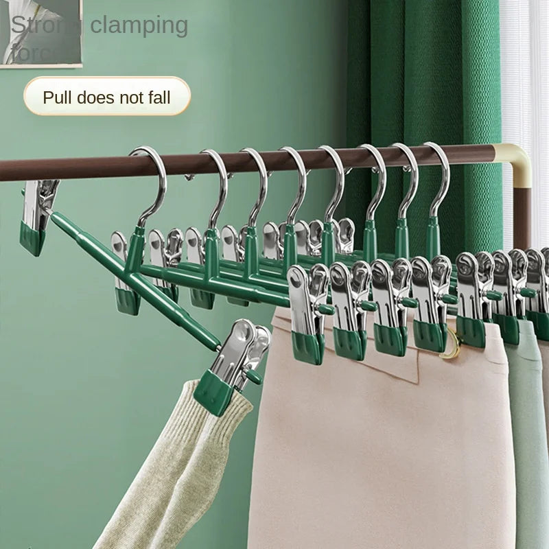 Pants/Skirts Adjustable Hangers with Clips Non-Slip Hangers