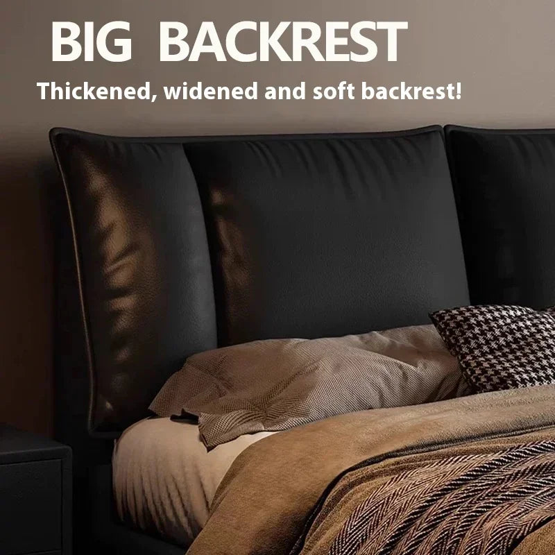 Double Luxury Bed with Office Headboards Racks and Frame Bedroom Set