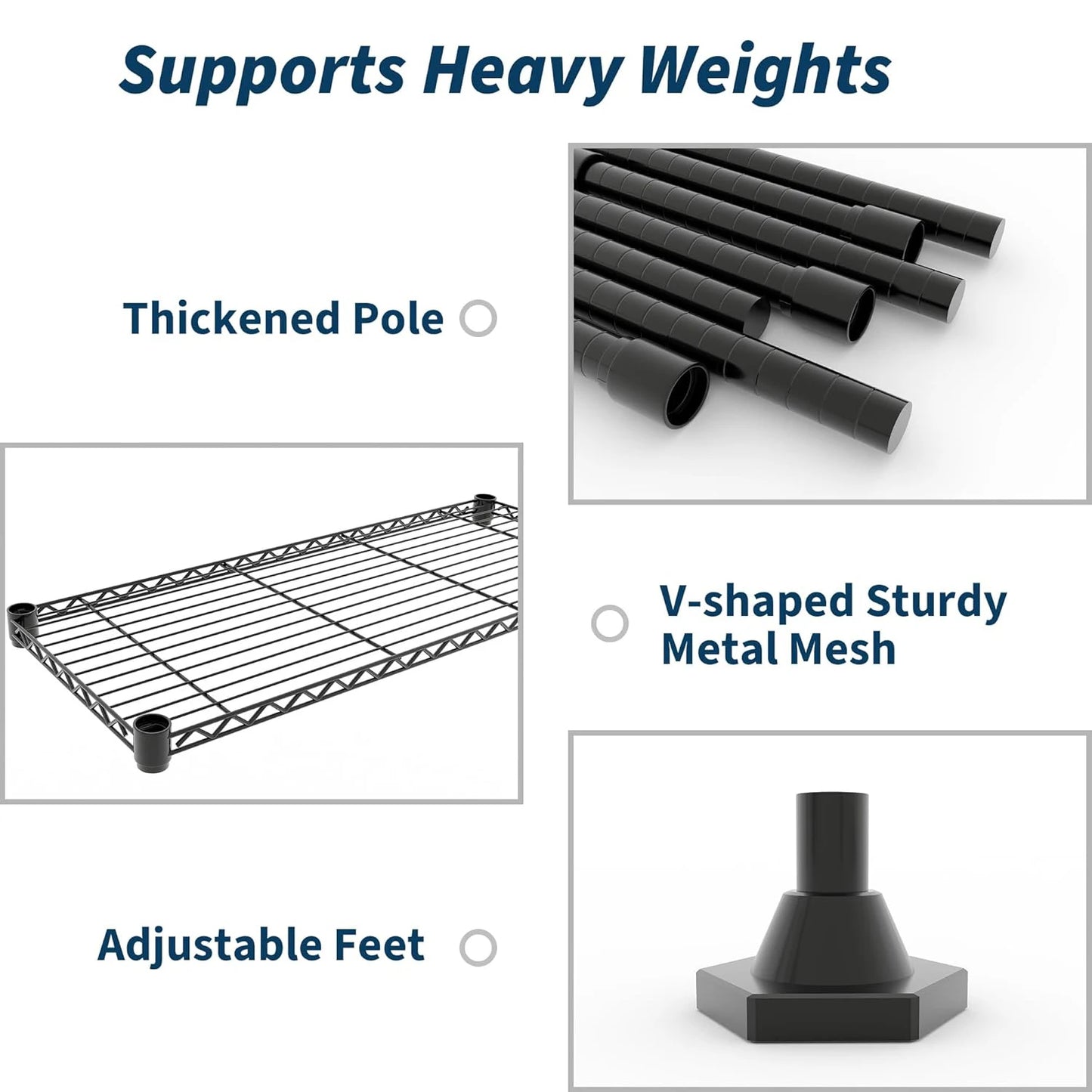 Heavy Duty Metal Shelving Unit Adjustable Organization Shelves