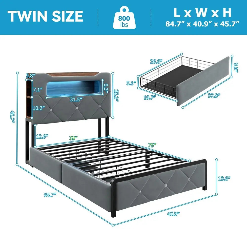 Modern Velvet Bed Frame
