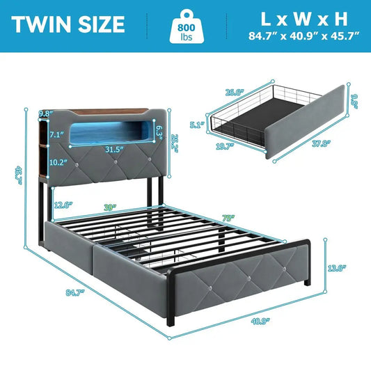 Modern Velvet Bed Frame