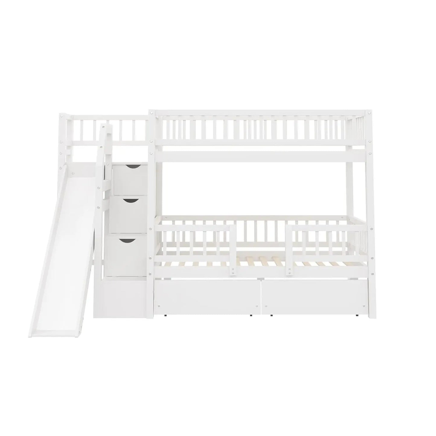Twin Over Twin Bunk Bed with Slide