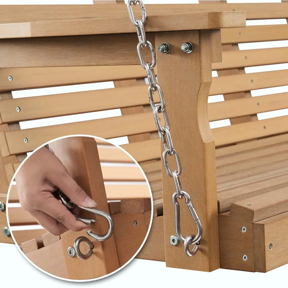 Porch Swing with 2-Person Poly Lumber Outdoor Porch Swing