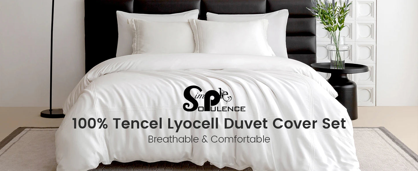 Cooling Breathable Duvet Cover Soft Silky Luxury Bedding Set