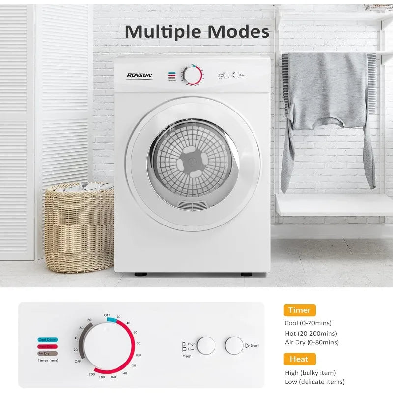 Compact Laundry Dryer with Stainless Steel Tub