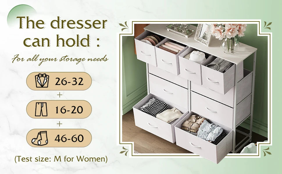 Fabric Dresser Tall Storage Organizer Unit