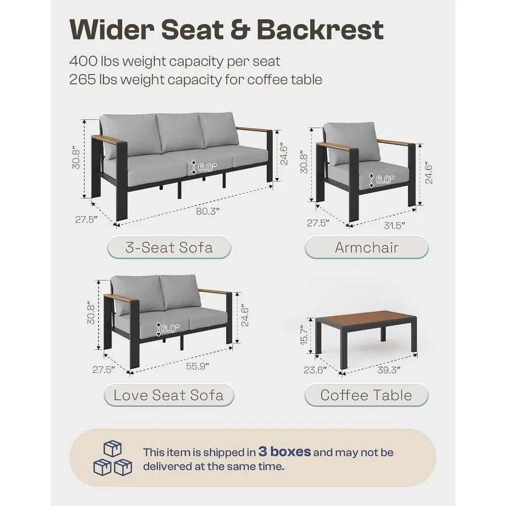 Outdoor Patio Furniture Set with Cushions