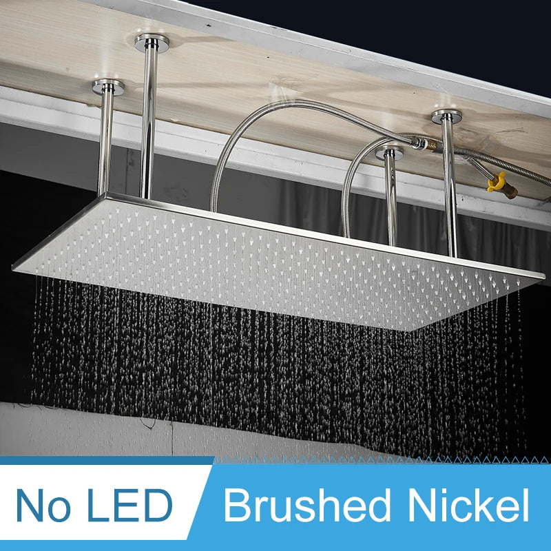 LED Bathroom Shower Rainfall Faucet System Set