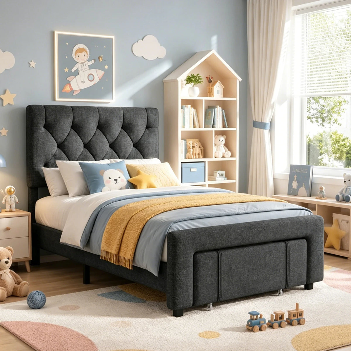 Platform Bed Frame With Storage Drawers,