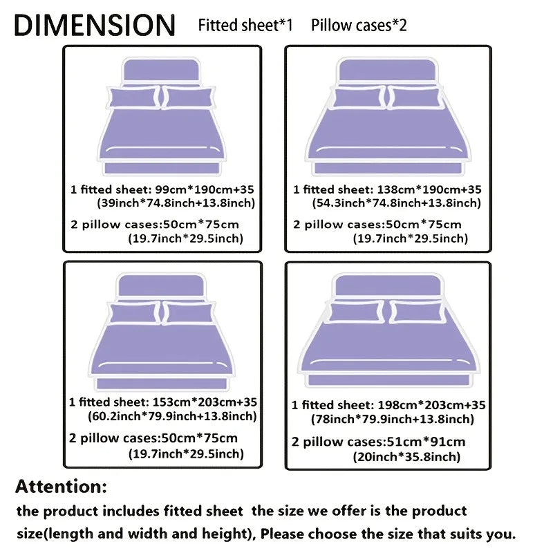 Cool Technology Digital Printing Material Plaid Fitted Sheet