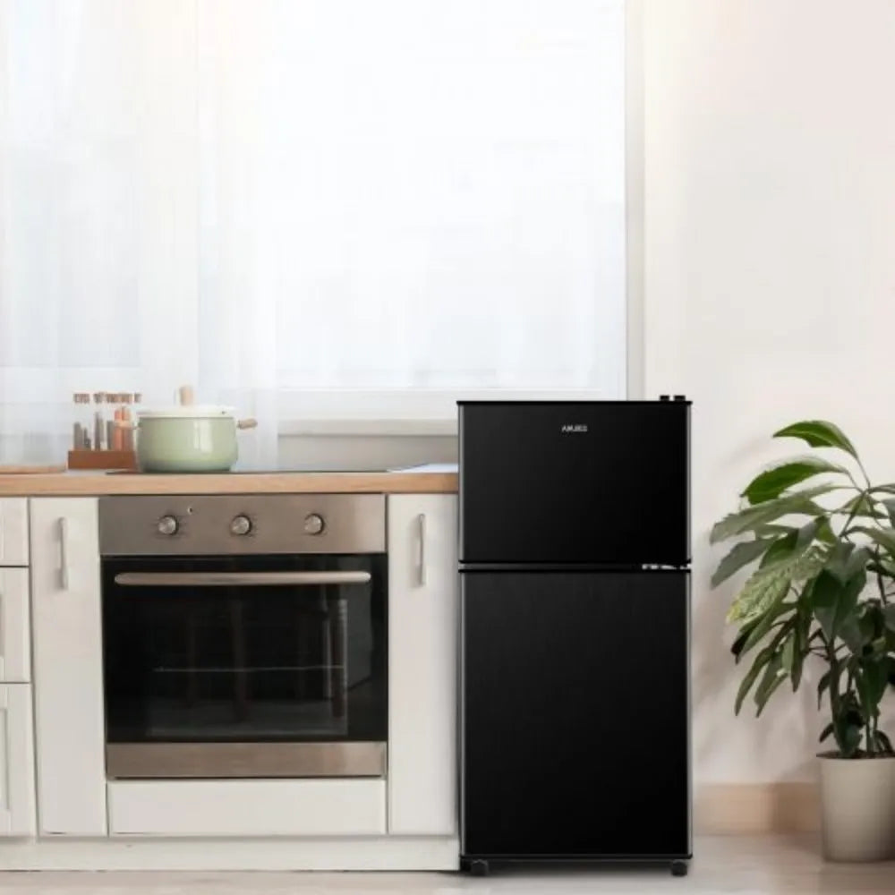 Mini Small Fridge with Freezer with Removable Shelves