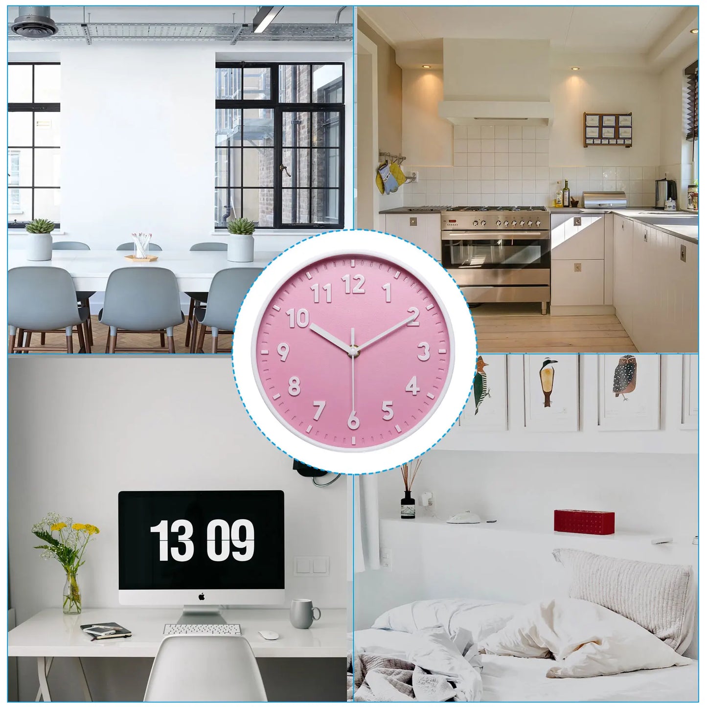 Wall Clock 3D Number Quartz Battery Operated