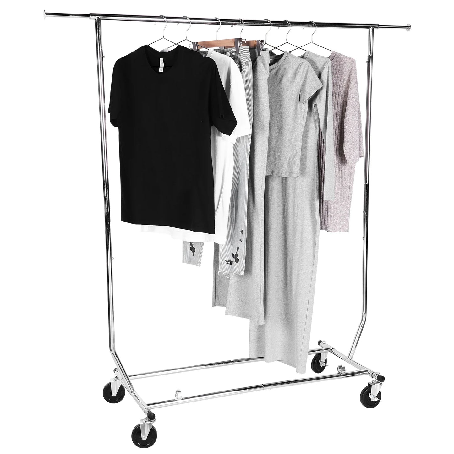 Adjustable Rolling Garment Rack with Sturdy Wheels