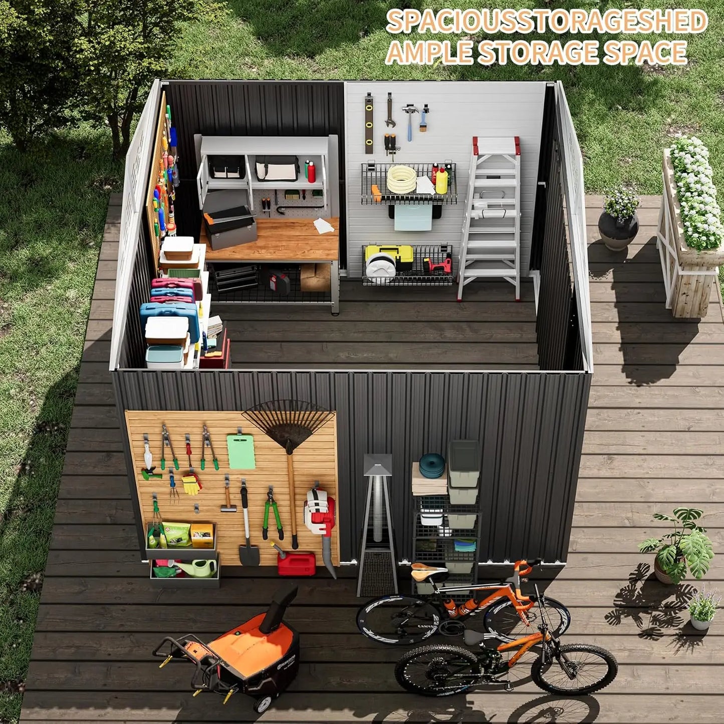 Garden Shed with Sliding Door
