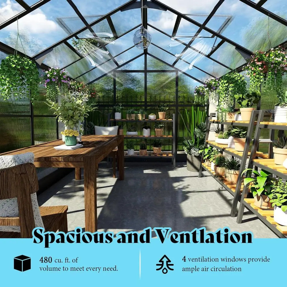 Walk-in Greenhouse with Lockable Door