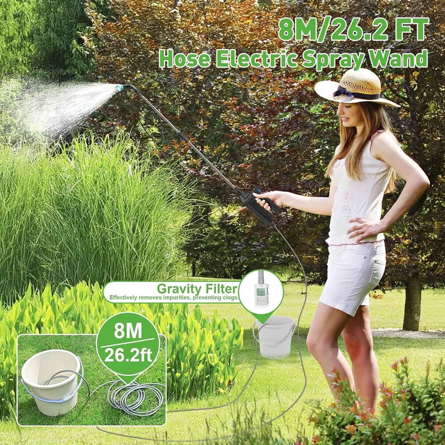 Battery Powered Garden Sprayer Telescopic Wand
