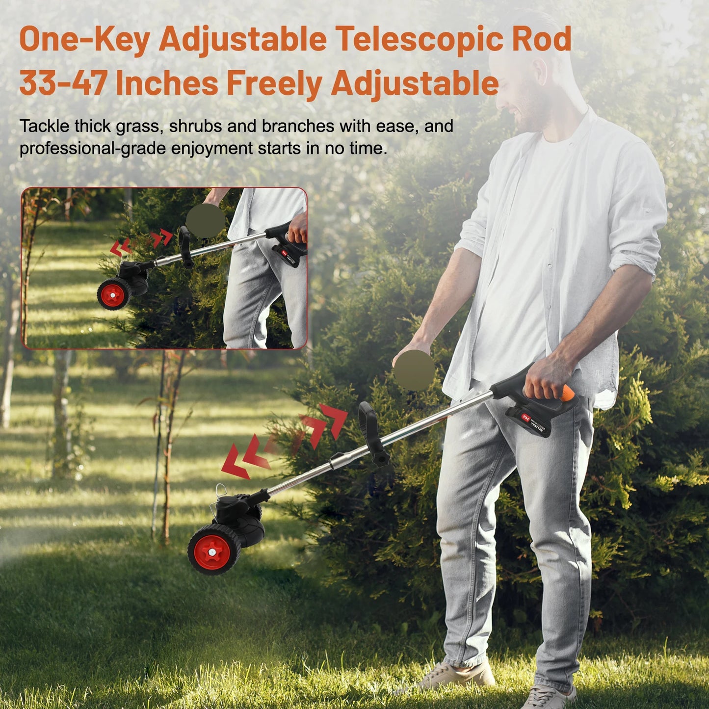 Electric Weed Trimmer With Wheels Lawn Mower