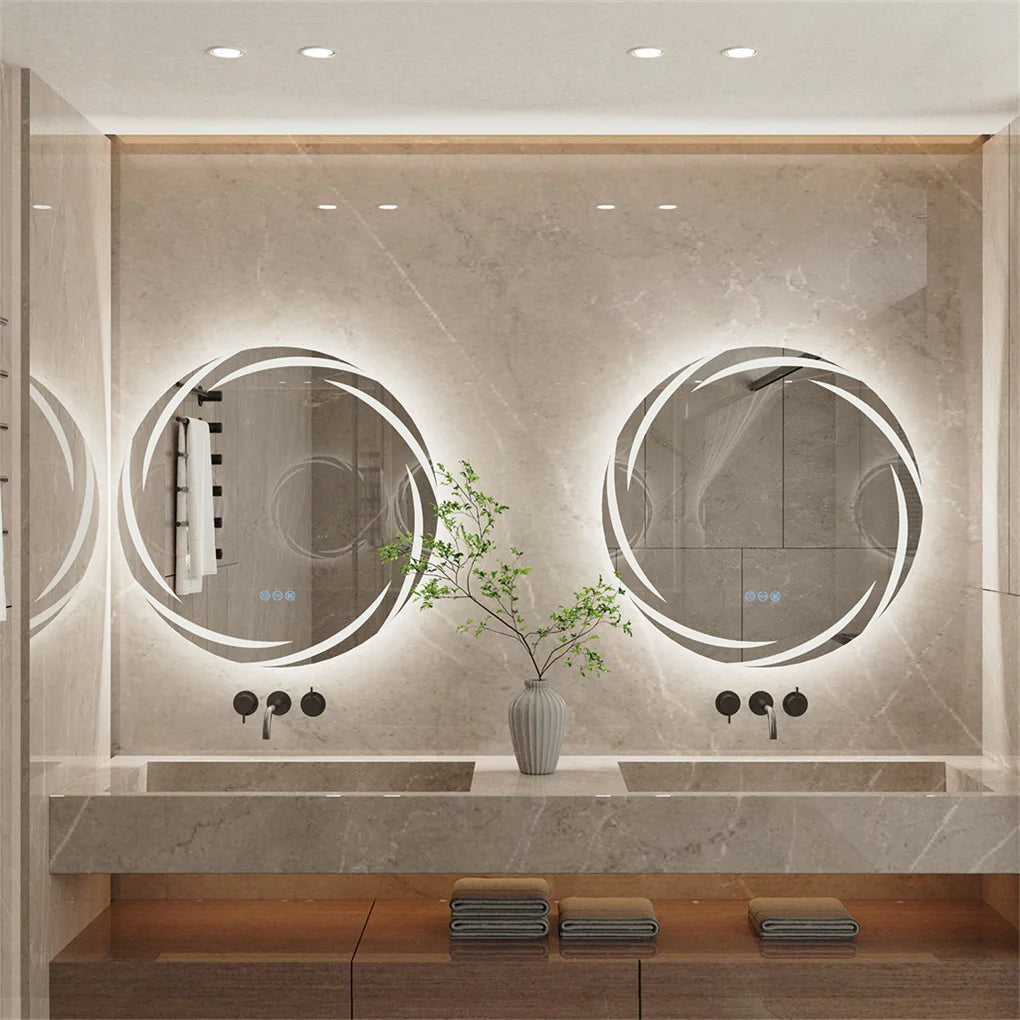 Anti-fog LED Wall Mounted Vanity Mirror Circle Shatterproof Lights