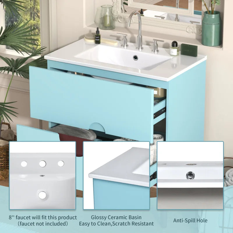 Vanity Ceramic Sink Combo Set